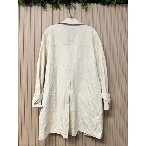 Something Navy Oversized Trench Coat - Ivory Size S - Picture 11 of 12